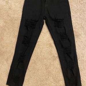 Black ripped jeans